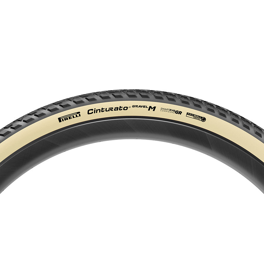 Pirelli, Cinturato Gravel M HP-Line, Gravel Tire, 700x40C, Folding, Tubeless Ready, SmartEVO GR, ProWALL Gravel, 120TPI, White