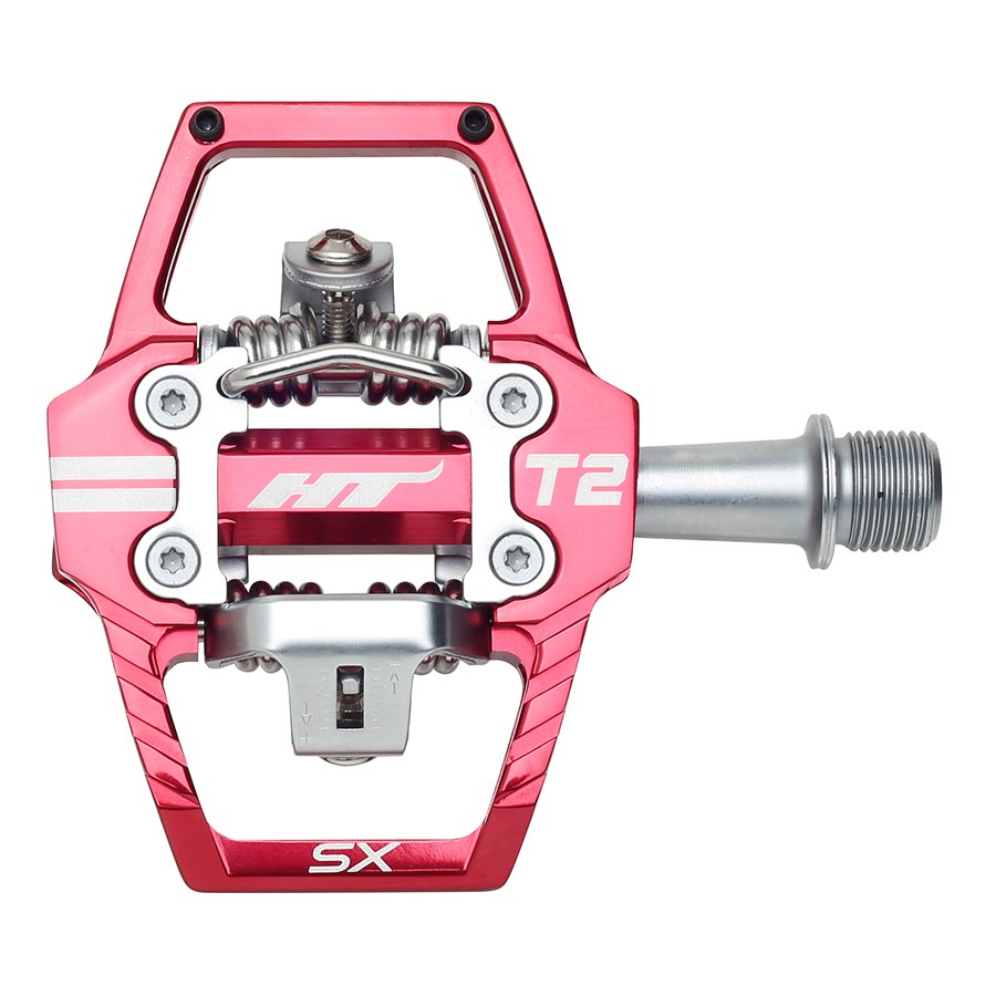HT Components, T2-SX BMX-SX, Pedals, Body: Aluminum, Spindle: Cr-Mo, 9/16'', Red, Pair