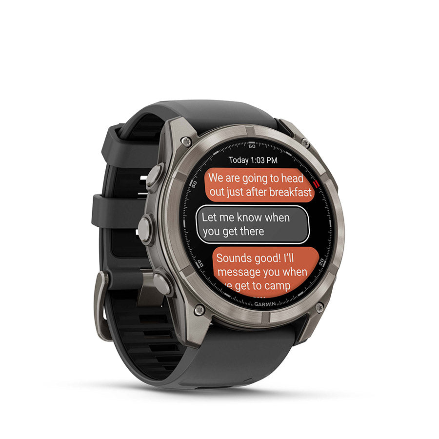Garmin, fenix 8 Pro 51 mm- AMOLED Sap., Watch, Watch Color: Grey, Wristband: Black/ Pebble Gray - Silicone