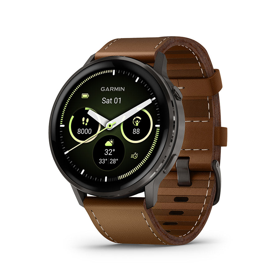 Garmin, Venu 4 45mm, Watch, Watch Color: Slate, Wristband: Black - Silicone