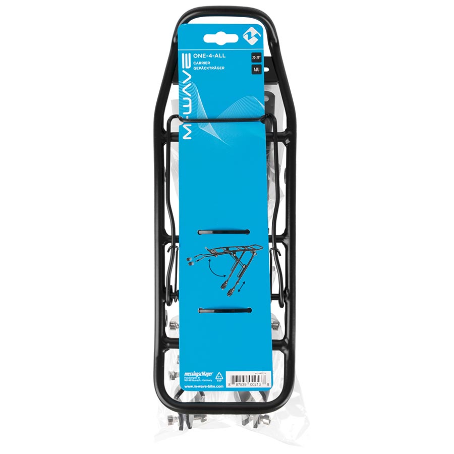M-Wave, One-4-All, Rear Rack, Black, Fits 20'' to 29'', Max Load 55lbs