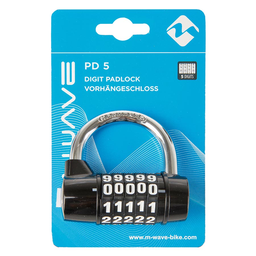 M-Wave, PD 5, Padlock, Combination, 40mm, Black