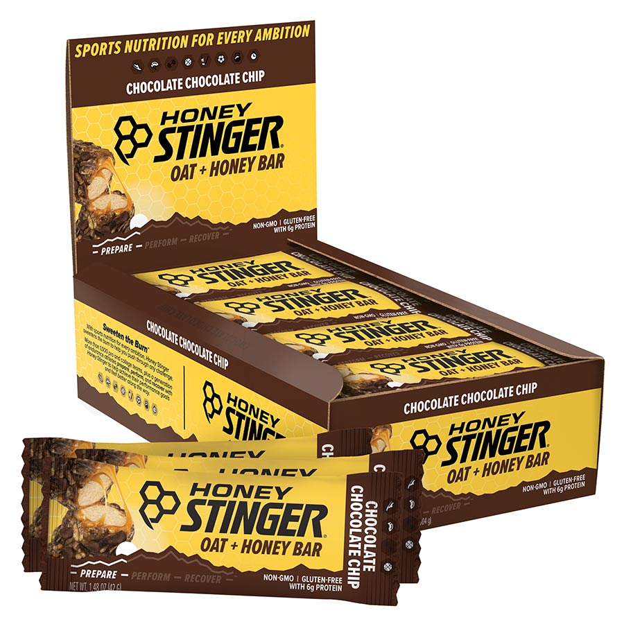 Honey Stinger, Oat + Honey Bar, Bars, Chocolate Chocolate Chip, 12pcs