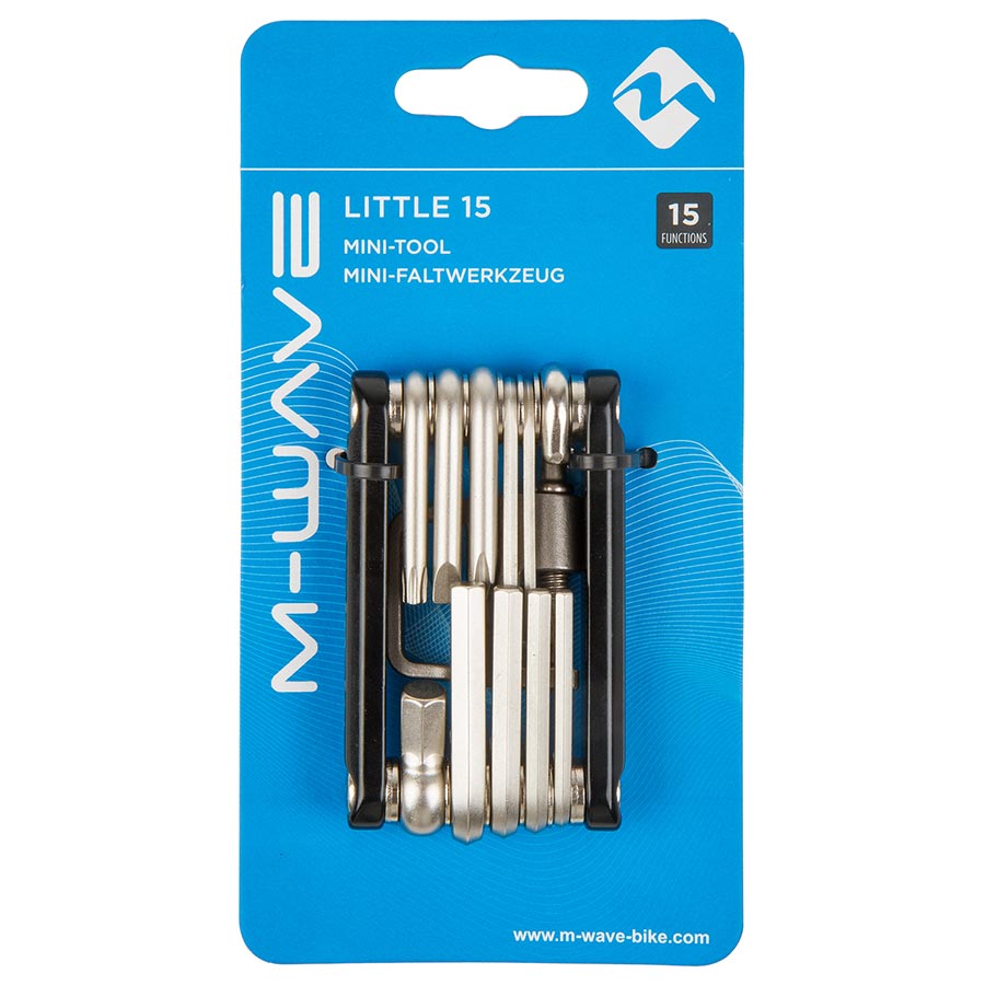 M-Wave, Mini 15, Multi-Tools, Number of Tools: 15, Hex 2mm, 2.5mm, 3mm, 4mm, 5mm, 6mm, 8mm, T25, Phillips, Flat Head, 12, 13, 14 and 15G spoke wrenches, Chain tool