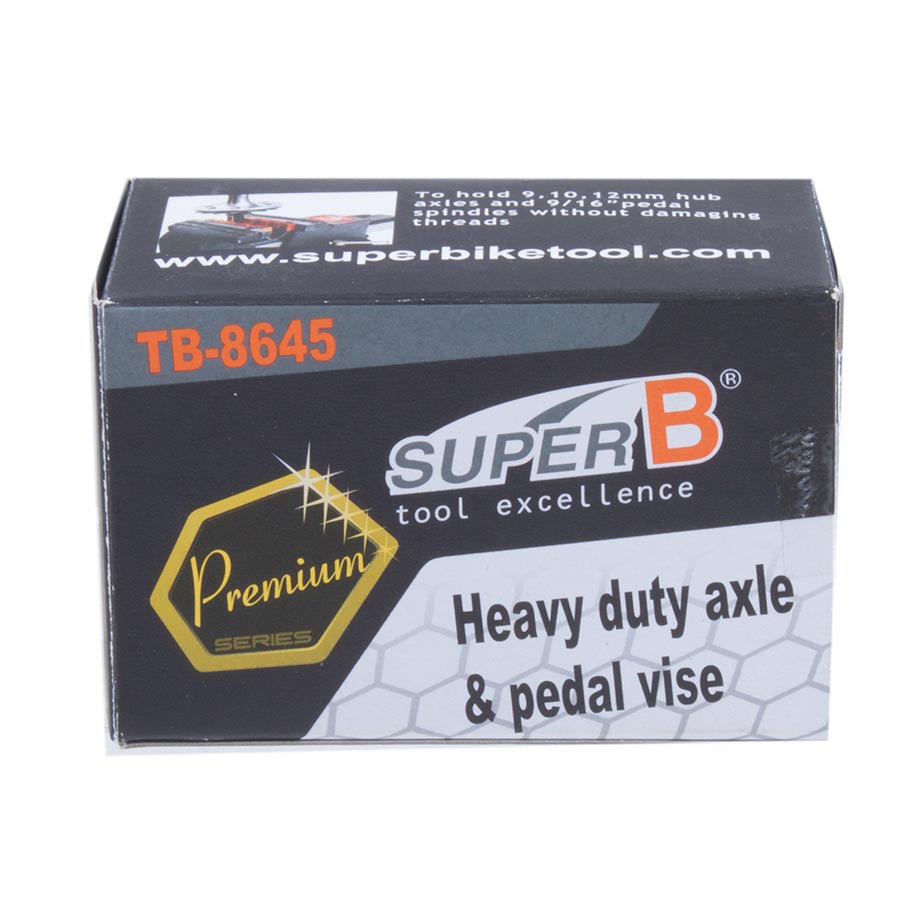 Super-B, TB-8645, Axle vise, for 9, 10, 12 hub axles and 9/16'' pedal spindles