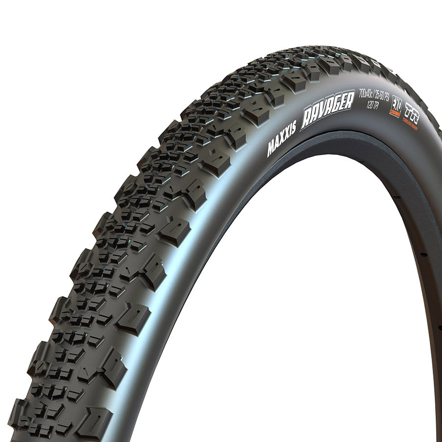 Maxxis, Ravager, Gravel Tire, 700x45C, Folding, Tubeless Ready, SS, 120TPI, Black