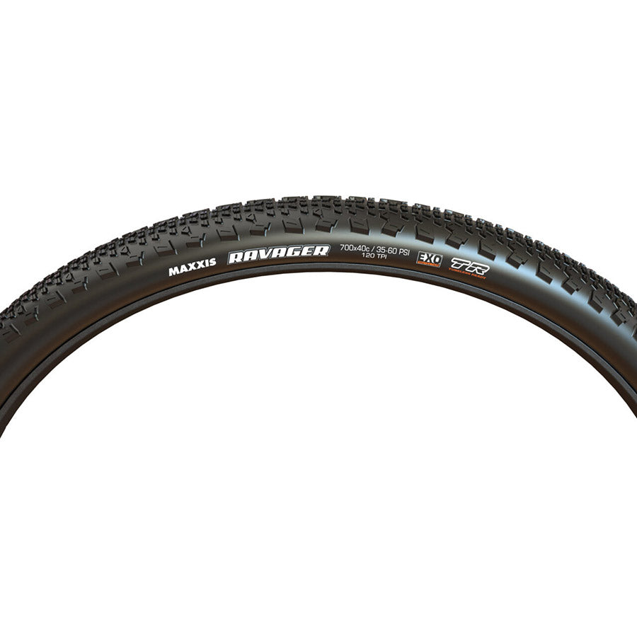 Maxxis, Ravager, Gravel Tire, 700x45C, Folding, Tubeless Ready, SS, 120TPI, Black