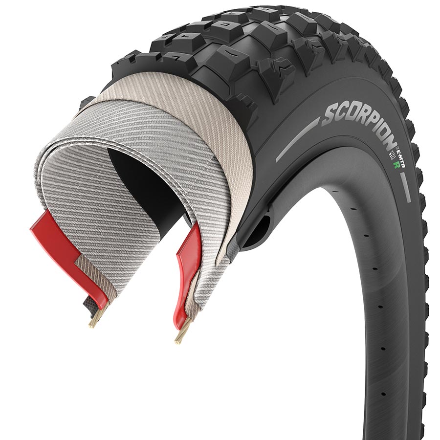 Pirelli, Scorpion E-MTB R, Mountain Tire, 29x2.60, Folding, Tubeless Ready, SmartGRIP+, Hyperwall, 60TPI, Black