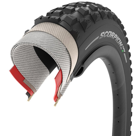 Pirelli, Scorpion E-MTB R, Mountain Tire, 29x2.60, Folding, Tubeless Ready, SmartGRIP+, Hyperwall, 60TPI, Black