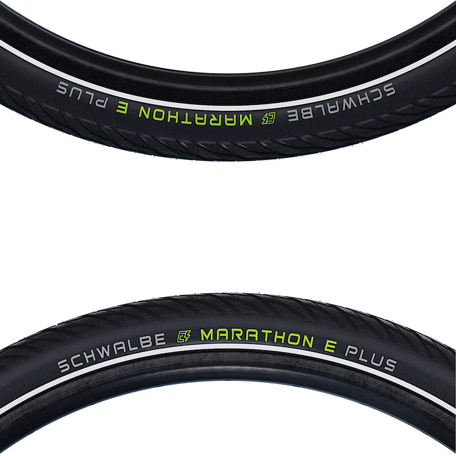Schwalbe, Marathon E-Plus, Hybrid Tire, 27.5''x2.00, Wire, Clincher, Endurance, SmartGuard, 67TPI, Black