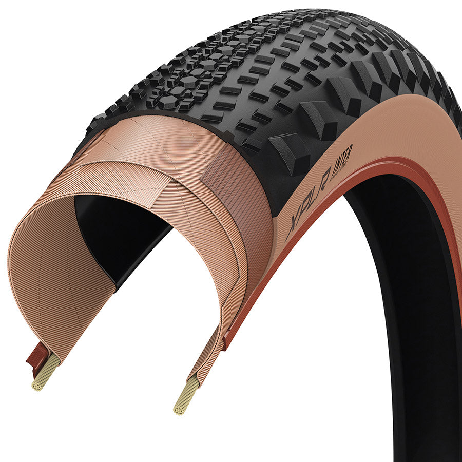 Zipp, Goodyear XPLR Inter, Gravel Tire, 700x45C, Folding, Tubeless Ready, Dynamic:UHP, M:Wall, Black