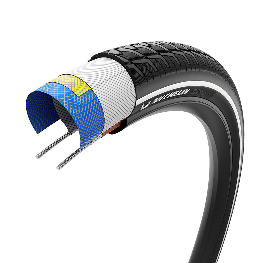 Michelin, City Touring, Road Tire, 26''x2.00, Wire, Clincher, MAGI-X, City Shield, 3x62, Black