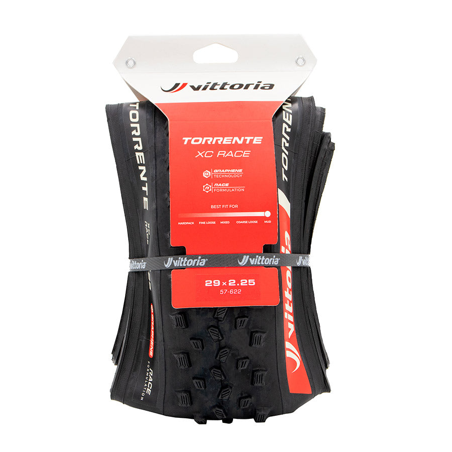 Vittoria, TORRENTE, Mountain Tire, 29x2.25, Folding, Tubeless Ready, Race Formulation Graphene + Silica, Nylon, 60TPI, Black