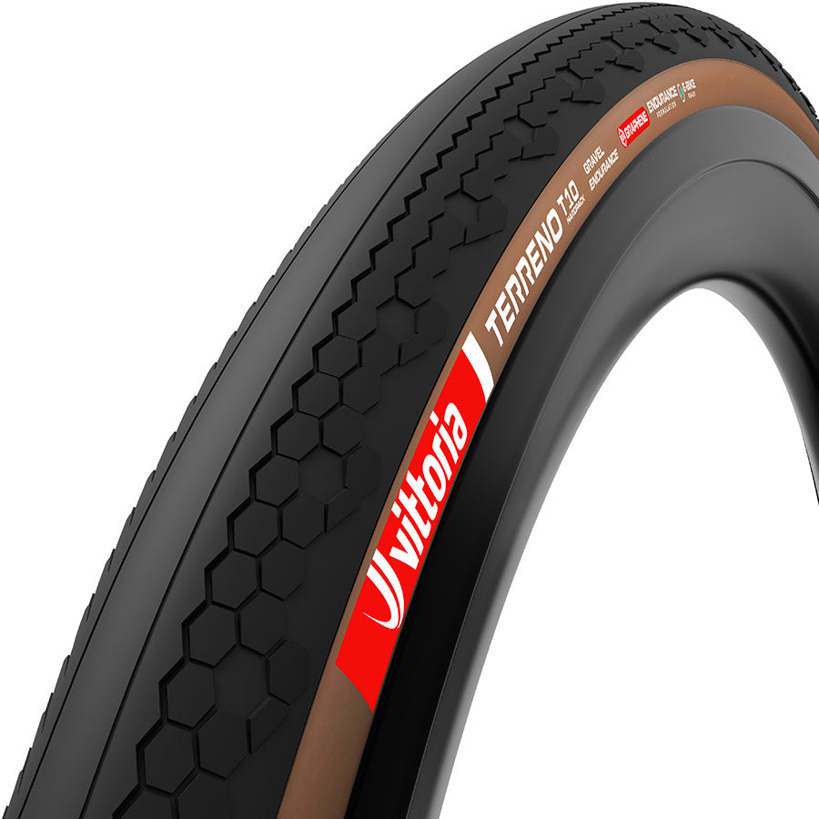 Vittoria, Terreno T10, Gravel Tire, 700x40C, Folding, Tubeless Ready, Endurance Formulation Graphene, Reinforced Nylon, 100TPI, Tanwall