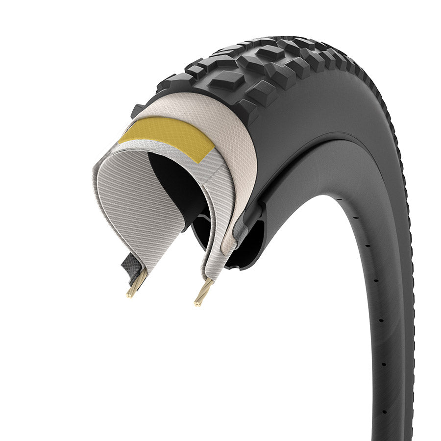 Pirelli, Cinturato Gravel M HP-Line, Gravel Tire, 700x40C, Folding, Tubeless Ready, SmartEVO GR, ProWALL Gravel, 120TPI, Black