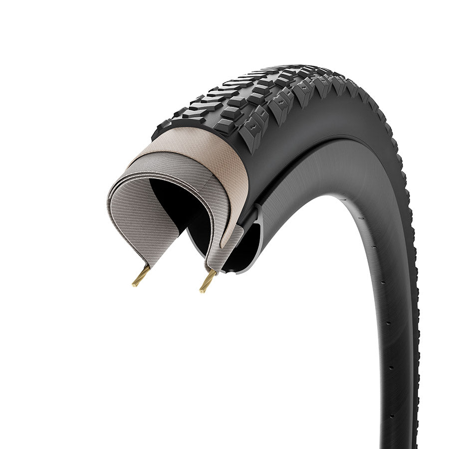 Pirelli, Cinturato Gravel RM P-Line, Gravel Tire, 700x35C, Folding, Tubeless Ready, SpeedGrip, TechWALL, 60TPI, Black