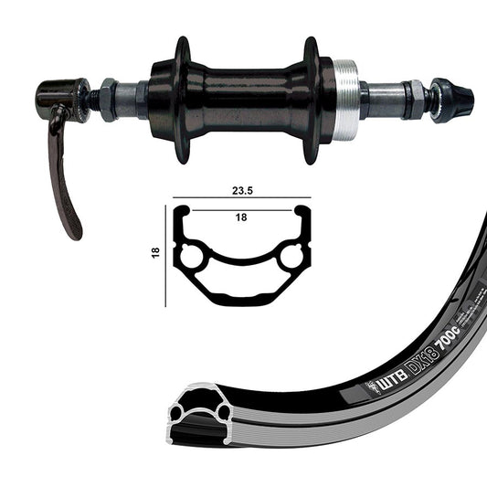 Wheel Shop, WTB DX18, Wheel, Rear, 26'' / 559, Holes: 36, QR, 135mm, Rim, Freewheel