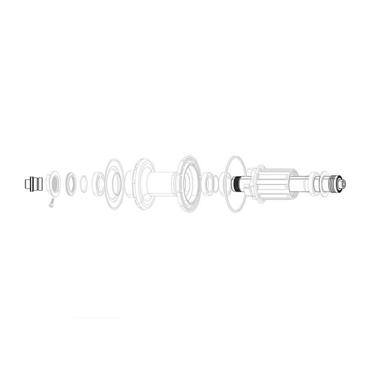 Zipp, 188v6 Rear axle assembly 2013+, SRAM/Shimano Freehub, 11.2100.096.000