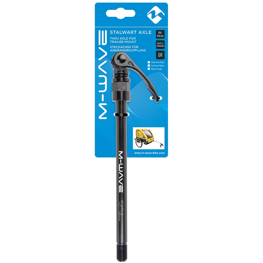 M-Wave, Stalwart 180mm, Thru Axle, Rear, 12x142mm TA, Length: 180mm, Thread Length: 20mm, Thread Pitch: M12x1.75, Stalwart trailer