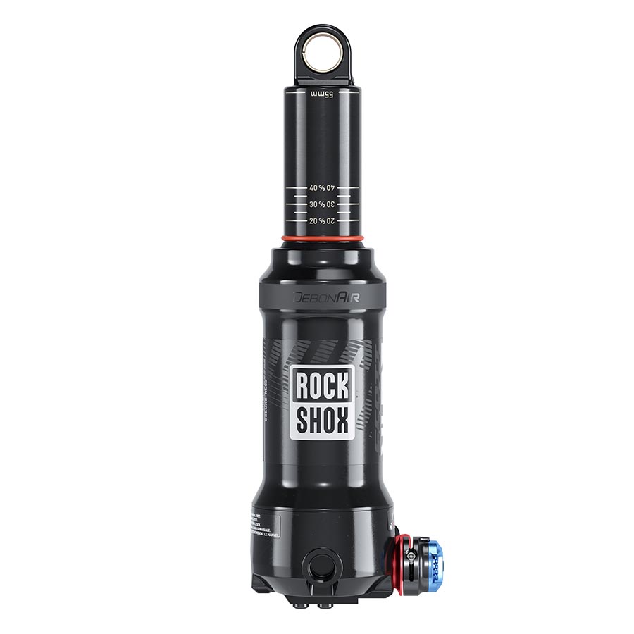 RockShox, Deluxe Nude RLC3, Rear shock, 165x40, Shaft Eyelet: Trunnion, Body Eyelet: Standard, MReb/MComp, 430lb Lockout Force, Scott Spark RC 2016+