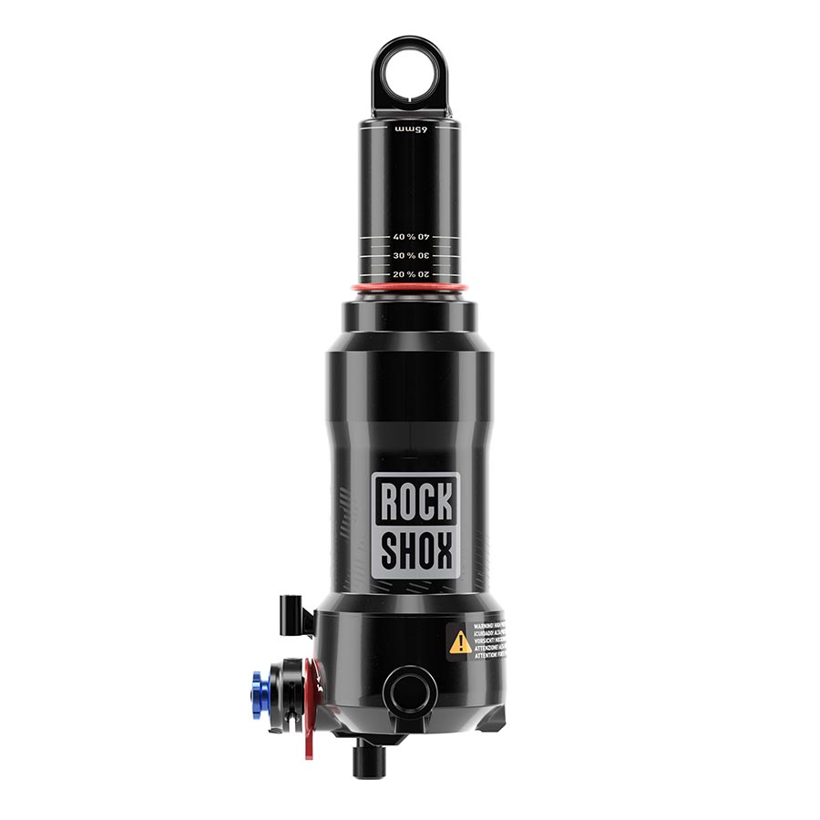 RockShox, Deluxe Nude RLC3 C1, Rear shock, 165x45, Shaft Eyelet: Trunnion, Body Eyelet: Standard, Progressive 0Pos/0Neg Tokens, W/1 Efficiency Token, LM Tune,430 Lockout, Scott Spark