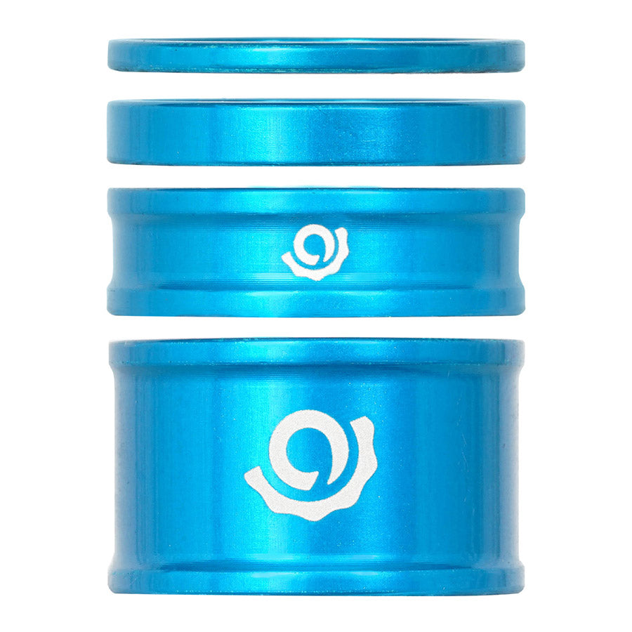 Industry Nine, iRiX, Headset Spacer Kit, 1-1/8'', Height: 2.5mm/5mm/10mm/20mm, Aluminum, Turquoise