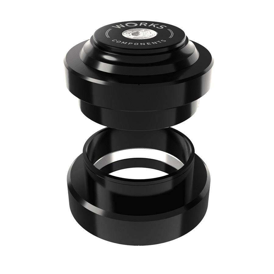 Works Components, 1.0deg EC44-EC44 Angleset, Headset, : EC44/28.6 | EC44/40, External, Threadless, Complete, Black, Set 3 110-119mm