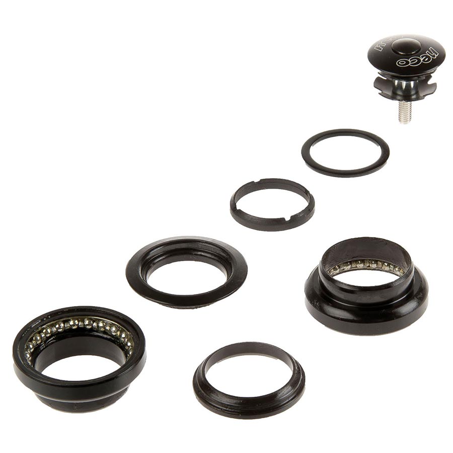 Neco, Ahead Alloy 1-1/8'', Headset, : EC34/28.6 | EC34/30, External, Threadless, Complete, Black