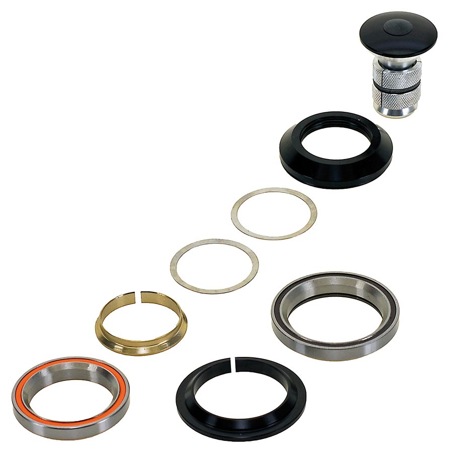 Neco, Neco 1 1/8'' - 1 1/4'' Ahead, Headset, : IS42/28.6 | IS47/33, Integrated, Complete, Black