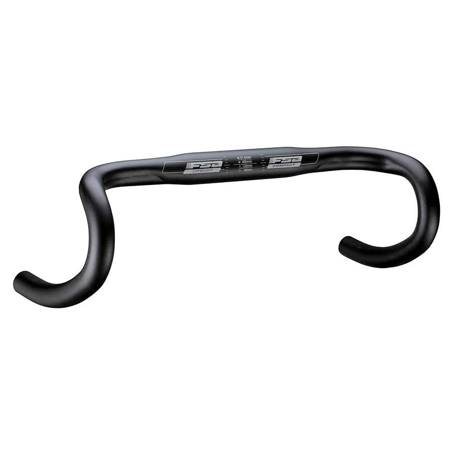 FSA, Omega Compact, Road handlebar, 31.8mm, 420mm, Reach:80mm, Drop:125mm, Black