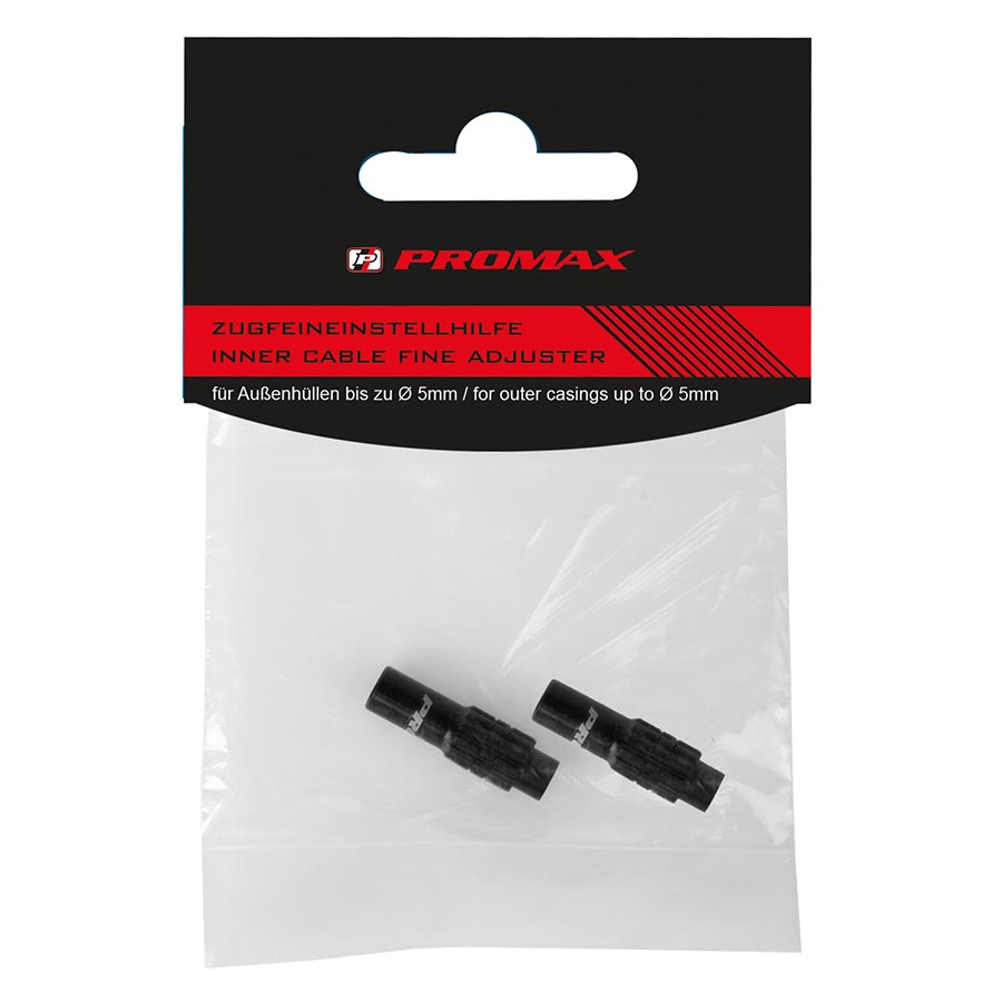 Promax, Barrel Adj, Black, Inline Barrel Adjuster, Aluminum, Fits 4mm and 5mm, Pair