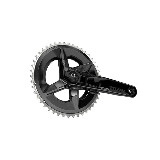 SRAM, Rival D1 Quarq 2x, Power Meter Crankset, Speed: 12, Spindle: 28.99mm, BCD: 107, 48/35, DUB, 175mm, Black, Road Disc
