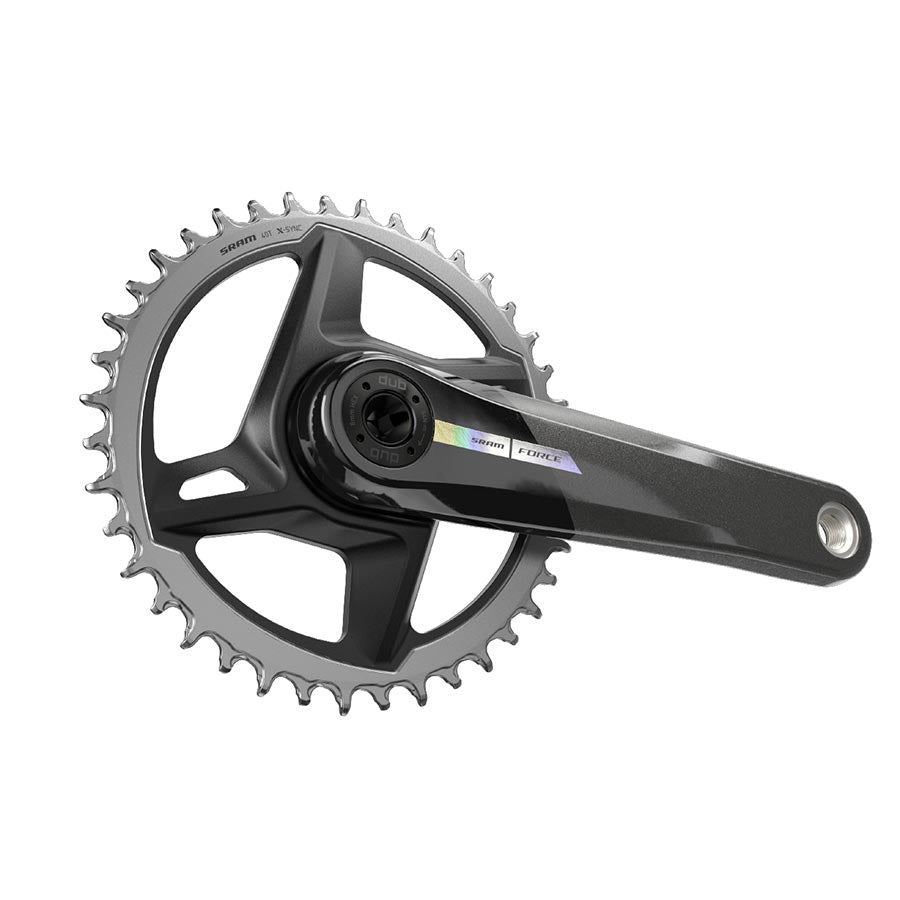 SRAM, Force D2 1x, Crankset, Speed: 12, Spindle: 28.99mm, BCD: Direct Mount, 40, DUB, 175mm, Black, Road Disc