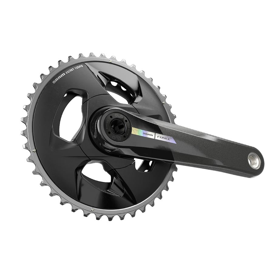 SRAM, Force D2 2x Wide, Crankset, Speed: 12, Spindle: 28.99mm, BCD: 94, 43/30, DUB, 167.5mm, Black, Road Disc