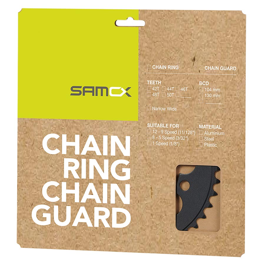 Samox, PD-R4-S, Chainring, Teeth: 38, Speed: 1, BCD: 104, Bolts: 4, Steel, Black