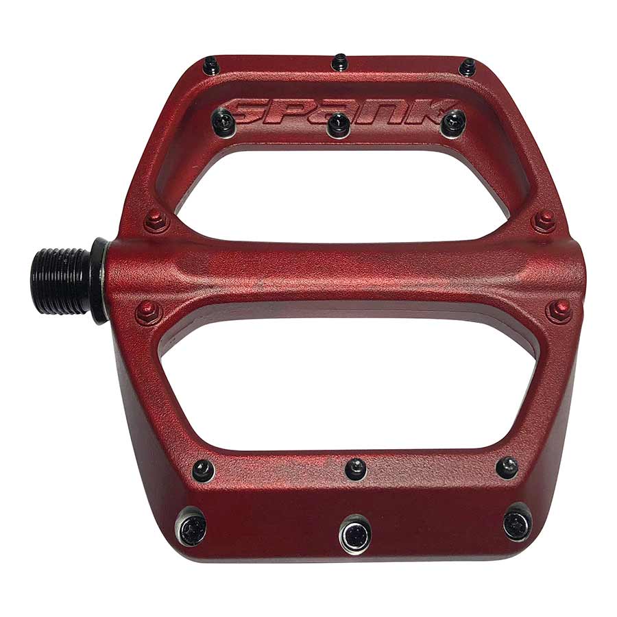 Spank, SPOON DC, Platform Pedals, Body: Aluminum, Spindle: Cr-Mo, 9/16'', Red, Pair