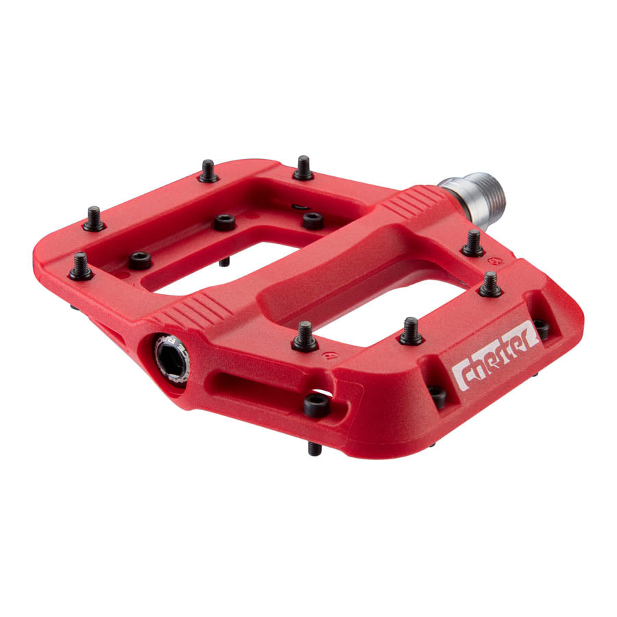 Raceface, Chester, Platform Pedals, Body: Nylon, Spindle: Cr-Mo, 9/16'', Red, Pair