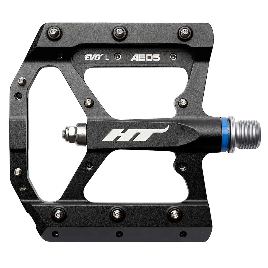 HT Components, AE05, EVO+, Platform Pedals, Body: Aluminum, Spindle: Cr-Mo, 9/16'', Black, Pair