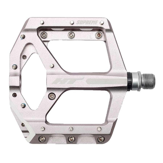 HT Components, ANS10, Supreme, Platform Pedals, Body: Aluminum, Spindle: Cr-Mo, 9/16'', Grey, Pair