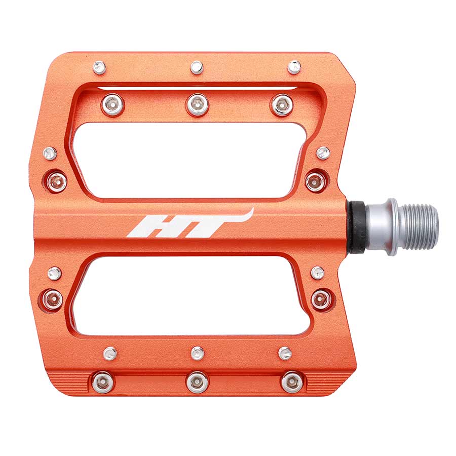 HT Components, AN14A, Nano, Platform Pedals, Body: Aluminum, Spindle: Cr-Mo, 9/16'', Red, Pair