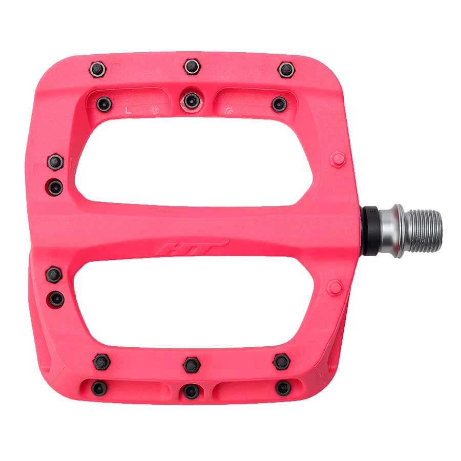 HT Components, PA03A, Nano P, Platform Pedals, Body: Nylon, Spindle: Cr-Mo, 9/16'', Red, Pair
