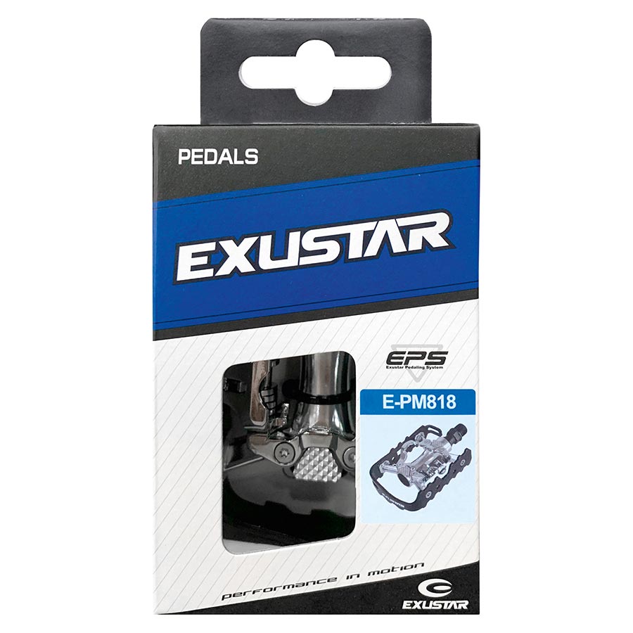 Exustar, E-PM818, Dual Sided Pedals, Body: Aluminum, Spindle: Cr-Mo, 9/16'', Black