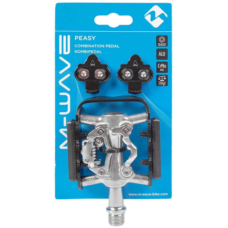 M-Wave, Peasy, Dual Sided Pedals, Body: Aluminum, Spindle: Cr-Mo, 9/16'', Black