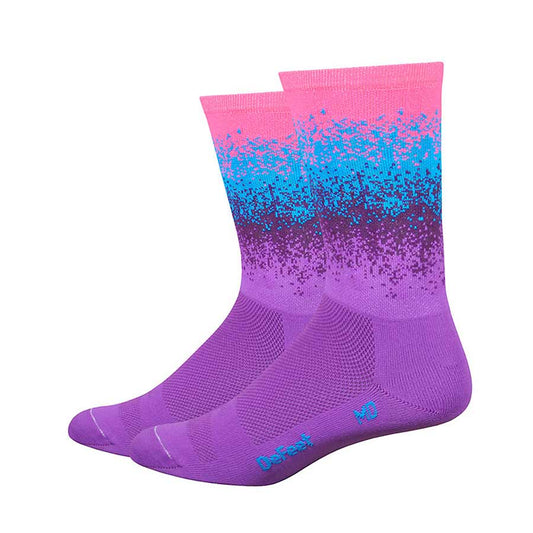 DeFeet, Aireator 6'', Socks, Pink/Blue/Purple, L, Pair