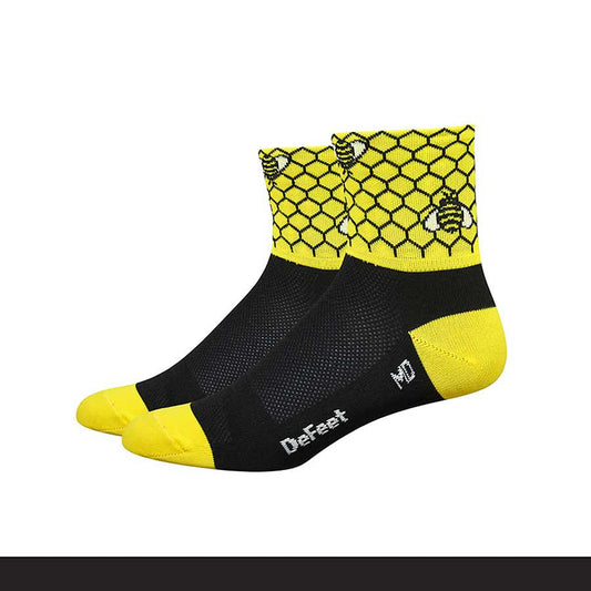 DeFeet, Aireator 2-3'', Socks, Black/Bright Gold, L, Pair