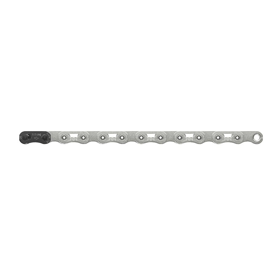 SRAM XX SL Eagle T-Type Flattop Chain - 12-Speed, 126 Links, Hollow Pin, Includes PowerLock Connector, PVD Coated, Silver