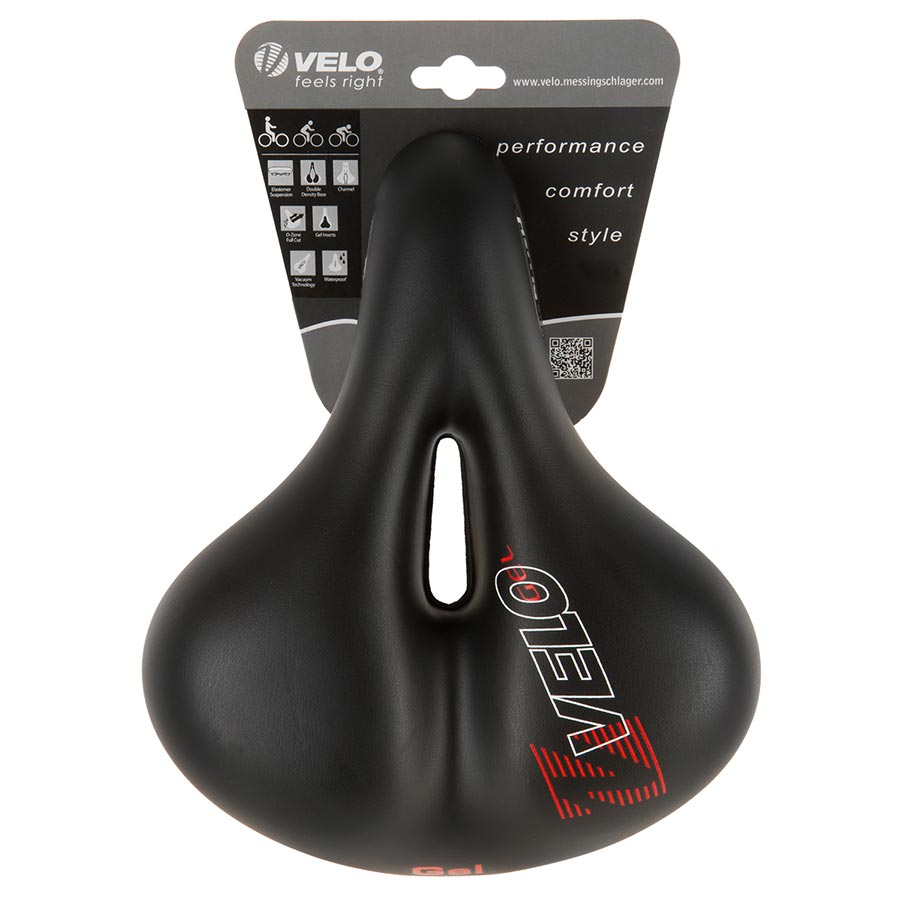 Velo, Plush Gel Elasto, Saddle, 254 x 200mm, Black