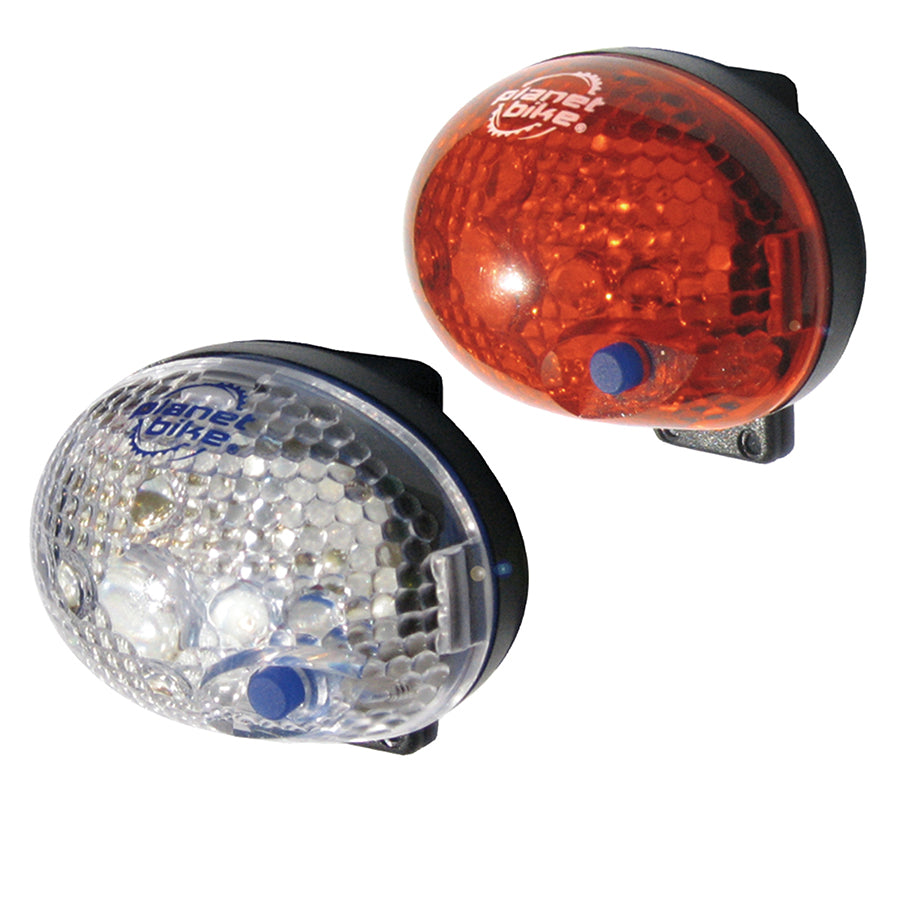Planet Bike, Blinky Safety Set Superbright White & Red Led Includes Batteries