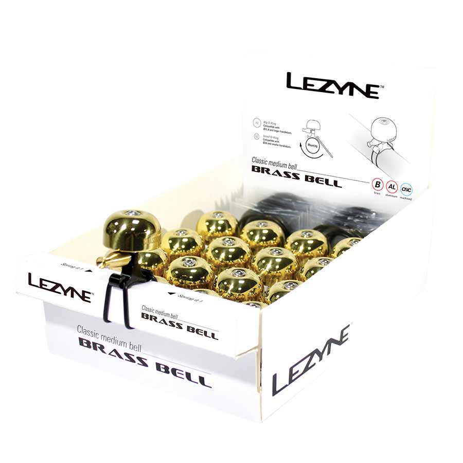 Lezyne, Classic Brass, Bell, Brass/Black, Small, 16pcs