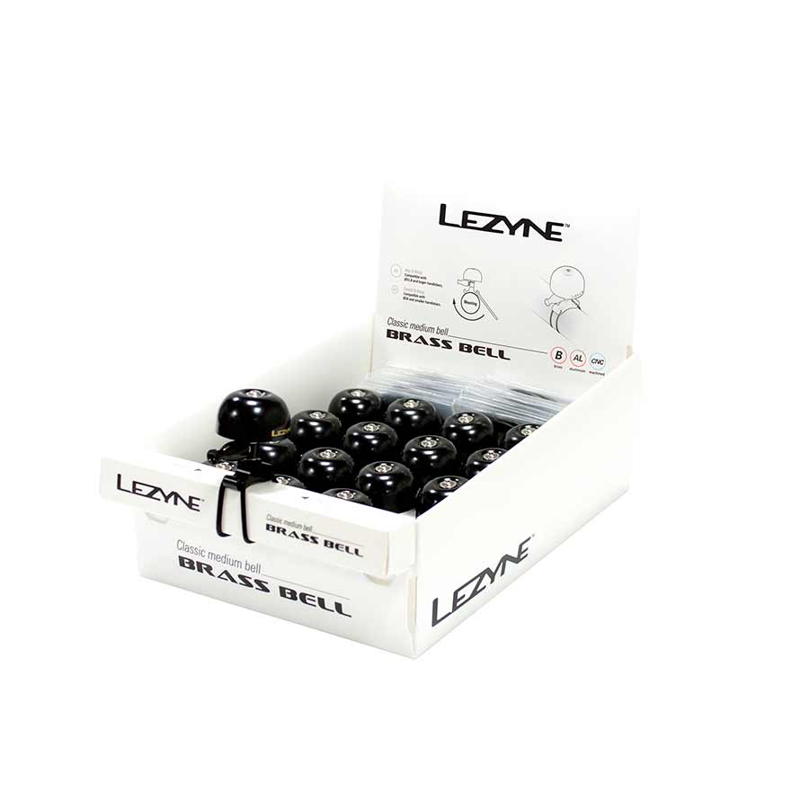 Lezyne, Classic Brass, Bell, Brass/Black, Small, 16pcs